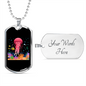Camper Necklace Pink Jellyfish Ocean Necklace Stainless Steel or 18k Gold Dog Tag 24" Chain-Express Your Love Gifts