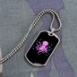 Camper Necklace Pink Octopus Necklace Stainless Steel or 18k Gold Dog Tag 24" Chain-Express Your Love Gifts