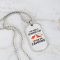 Camper Necklace Plan On Camping Black Necklace Stainless Steel or 18k Gold Dog Tag 24" Chain-Express Your Love Gifts