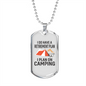 Camper Necklace Plan On Camping Black Necklace Stainless Steel or 18k Gold Dog Tag 24" Chain-Express Your Love Gifts