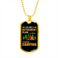 Camper Necklace Plan On Camping Orange Necklace Stainless Steel or 18k Gold Dog Tag 24" Chain-Express Your Love Gifts