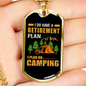 Camper Necklace Plan On Camping Orange Necklace Stainless Steel or 18k Gold Dog Tag 24" Chain-Express Your Love Gifts