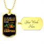 Camper Necklace Plan On Camping Orange Necklace Stainless Steel or 18k Gold Dog Tag 24" Chain-Express Your Love Gifts