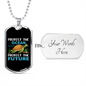 Camper Necklace Protect The Ocean Necklace Stainless Steel or 18k Gold Dog Tag 24" Chain-Express Your Love Gifts