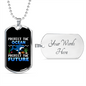 Camper Necklace Protect The Ocean White Necklace Stainless Steel or 18k Gold Dog Tag 24" Chain-Express Your Love Gifts