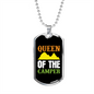 Camper Necklace Queen of the Camper Necklace Stainless Steel or 18k Gold Dog Tag 24" Chain-Express Your Love Gifts
