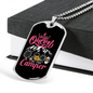Camper Necklace Queen of The Camper Pink Necklace Stainless Steel or 18k Gold Dog Tag 24" Chain-Express Your Love Gifts