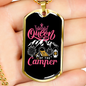 Camper Necklace Queen of The Camper Pink Necklace Stainless Steel or 18k Gold Dog Tag 24" Chain-Express Your Love Gifts