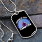 Camper Necklace Queen of The Campfire Blue Necklace Stainless Steel or 18k Gold Dog Tag 24" Chain-Express Your Love Gifts