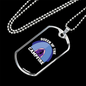 Camper Necklace Queen of The Campfire Blue Necklace Stainless Steel or 18k Gold Dog Tag 24" Chain-Express Your Love Gifts