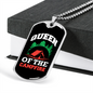 Camper Necklace Queen of The Campfire Red Tent Necklace Stainless Steel or 18k Gold Dog Tag 24" Chain-Express Your Love Gifts
