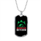 Camper Necklace Quit Your Hitchin Green Necklace Stainless Steel or 18k Gold Dog Tag 24" Chain-Express Your Love Gifts