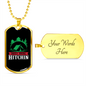 Camper Necklace Quit Your Hitchin Green Necklace Stainless Steel or 18k Gold Dog Tag 24" Chain-Express Your Love Gifts