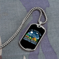 Camper Necklace Ready For Campfire Nights Necklace Stainless Steel or 18k Gold Dog Tag 24" Chain-Express Your Love Gifts