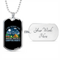 Camper Necklace Ready For Campfire Nights Necklace Stainless Steel or 18k Gold Dog Tag 24" Chain-Express Your Love Gifts