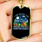 Camper Necklace Ready For Campfire Nights Necklace Stainless Steel or 18k Gold Dog Tag 24" Chain-Express Your Love Gifts