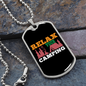 Camper Necklace Relax Your Camping Pink Necklace Stainless Steel or 18k Gold Dog Tag 24" Chain-Express Your Love Gifts