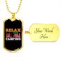 Camper Necklace Relax Your Camping Pink Necklace Stainless Steel or 18k Gold Dog Tag 24" Chain-Express Your Love Gifts