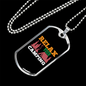 Camper Necklace Relax Your Camping Pink Necklace Stainless Steel or 18k Gold Dog Tag 24" Chain-Express Your Love Gifts