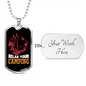 Camper Necklace Relax Your Camping Red Tent Necklace Stainless Steel or 18k Gold Dog Tag 24" Chain-Express Your Love Gifts