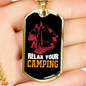 Camper Necklace Relax Your Camping Red Tent Necklace Stainless Steel or 18k Gold Dog Tag 24" Chain-Express Your Love Gifts