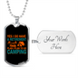 Camper Necklace Retirement Plan is Camping Necklace Stainless Steel or 18k Gold Dog Tag 24" Chain-Express Your Love Gifts