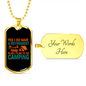 Camper Necklace Retirement Plan is Camping Necklace Stainless Steel or 18k Gold Dog Tag 24" Chain-Express Your Love Gifts
