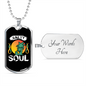 Camper Necklace Salty Soul Necklace Stainless Steel or 18k Gold Dog Tag 24" Chain-Express Your Love Gifts