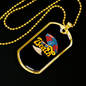 Camper Necklace Sand Yellow Beach Necklace Stainless Steel or 18k Gold Dog Tag 24" Chain-Express Your Love Gifts