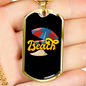 Camper Necklace Sand Yellow Beach Necklace Stainless Steel or 18k Gold Dog Tag 24" Chain-Express Your Love Gifts