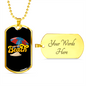 Camper Necklace Sand Yellow Beach Necklace Stainless Steel or 18k Gold Dog Tag 24" Chain-Express Your Love Gifts