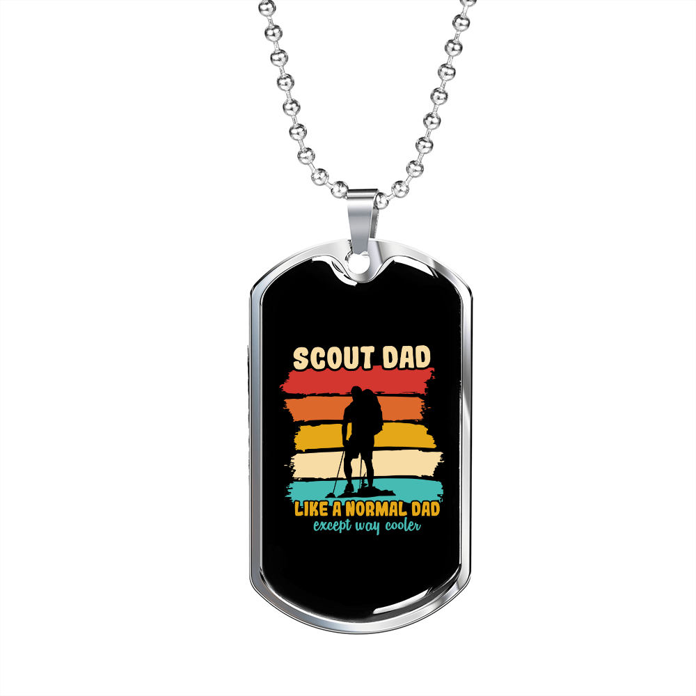 Camper Necklace Scout Dad Camping Necklace Stainless Steel or 18k Gold Dog Tag 24" Chain-Express Your Love Gifts