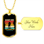 Camper Necklace Scout Dad Camping Necklace Stainless Steel or 18k Gold Dog Tag 24" Chain-Express Your Love Gifts