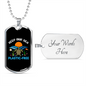 Camper Necklace Sea Plastic Free Necklace Stainless Steel or 18k Gold Dog Tag 24" Chain-Express Your Love Gifts