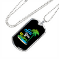 Camper Necklace Sea You Later Blue Necklace Stainless Steel or 18k Gold Dog Tag 24" Chain-Express Your Love Gifts