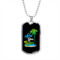 Camper Necklace Sea You Later Blue Necklace Stainless Steel or 18k Gold Dog Tag 24" Chain-Express Your Love Gifts