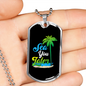 Camper Necklace Sea You Later Blue Necklace Stainless Steel or 18k Gold Dog Tag 24" Chain-Express Your Love Gifts