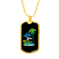 Camper Necklace Sea You Later Blue Necklace Stainless Steel or 18k Gold Dog Tag 24" Chain-Express Your Love Gifts