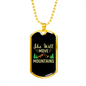 Camper Necklace She Will Move Mountains Necklace Stainless Steel or 18k Gold Dog Tag 24" Chain-Express Your Love Gifts