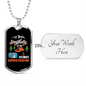 Camper Necklace Simplicity Sophistication White Necklace Stainless Steel or 18k Gold Dog Tag 24" Chain-Express Your Love Gifts