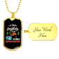 Camper Necklace Simplicity Sophistication White Necklace Stainless Steel or 18k Gold Dog Tag 24" Chain-Express Your Love Gifts