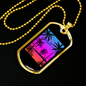 Camper Necklace Sky White Coconut Tree Necklace Stainless Steel or 18k Gold Dog Tag 24" Chain-Express Your Love Gifts