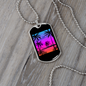 Camper Necklace Sky White Coconut Tree Necklace Stainless Steel or 18k Gold Dog Tag 24" Chain-Express Your Love Gifts