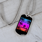 Camper Necklace Sky White Coconut Tree Necklace Stainless Steel or 18k Gold Dog Tag 24" Chain-Express Your Love Gifts