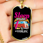 Camper Necklace Sleep Around Vanlife Necklace Stainless Steel or 18k Gold Dog Tag 24" Chain-Express Your Love Gifts
