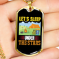 Camper Necklace Sleep Under The Skies Necklace Stainless Steel or 18k Gold Dog Tag 24" Chain-Express Your Love Gifts