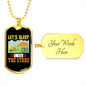 Camper Necklace Sleep Under The Skies Necklace Stainless Steel or 18k Gold Dog Tag 24" Chain-Express Your Love Gifts