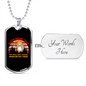 Camper Necklace Sloth Hiking Team Necklace Stainless Steel or 18k Gold Dog Tag 24" Chain-Express Your Love Gifts