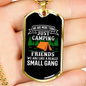 Camper Necklace Small Gang Camping Necklace Stainless Steel or 18k Gold Dog Tag 24" Chain-Express Your Love Gifts