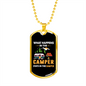 Camper Necklace Stays In The Camp Necklace Stainless Steel or 18k Gold Dog Tag 24" Chain-Express Your Love Gifts